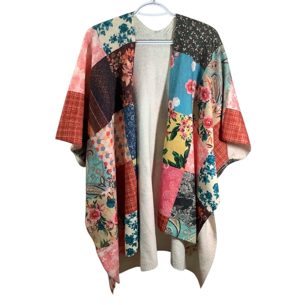 Reversible Patchwork Kimono Cardigan Multicolor - Picture 2 of 11